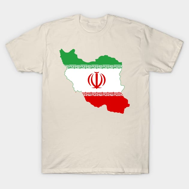 Iran Flag Map T-Shirt by Historia